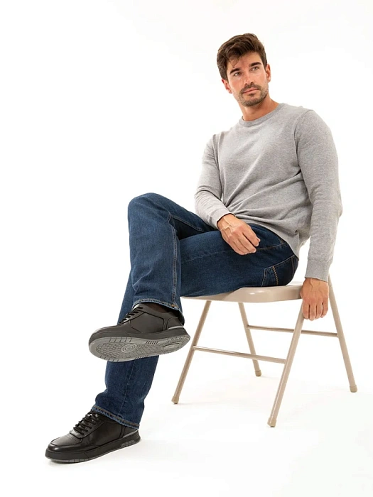 Мужские кеды BRUNO RENZONI  черные, артикул HS10051T-1