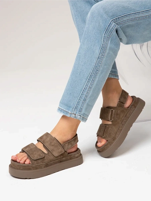 Женские сандалии Donna Daniella  коричневые, артикул XXS25-HHLC2-036-2