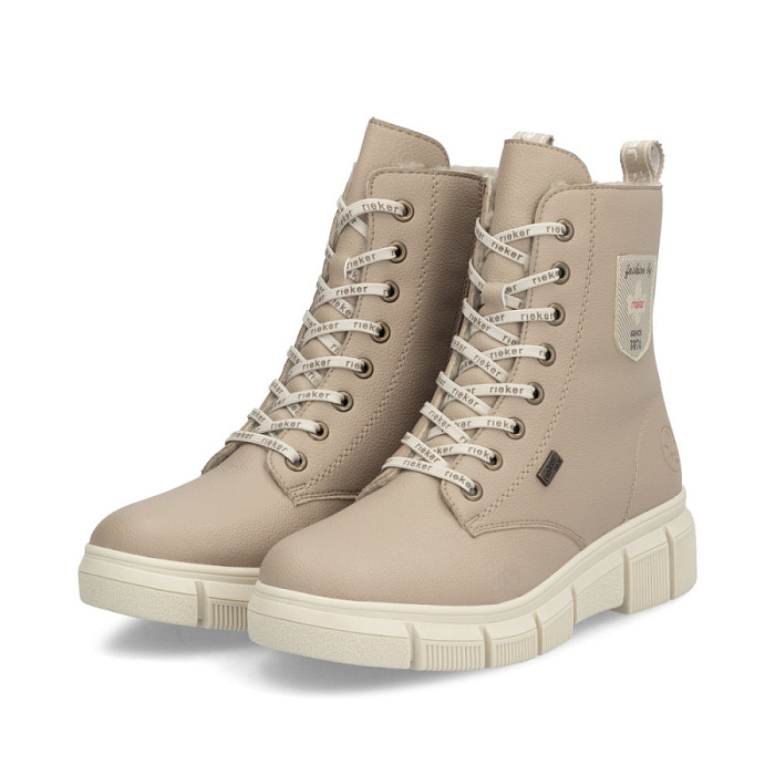 Женские берцы RIEKER бежевые, артикул X3410-20