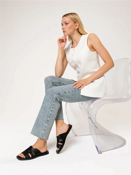 Женские шлепанцы SOFIA-ALEXANDRA черные, артикул SA20567-WL