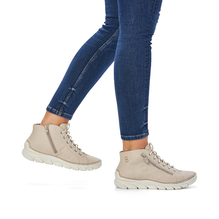 Женские ботинки RIEKER бежевые, артикул 55048-60