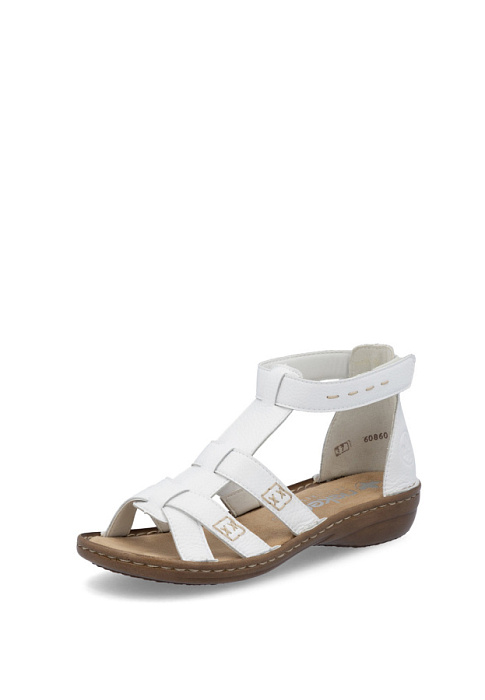Женские сандалии RIEKER белые, артикул 60860-80