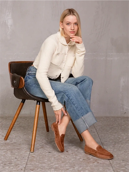 Женские лоферы SOFIA-ALEXANDRA бежевые, артикул 38E-HF695-A