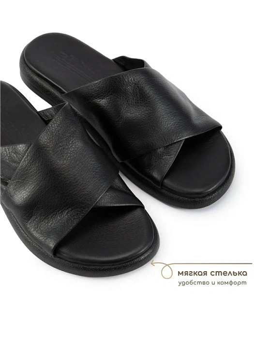 Женские шлепанцы eObuv черные, артикул D24YT-2290