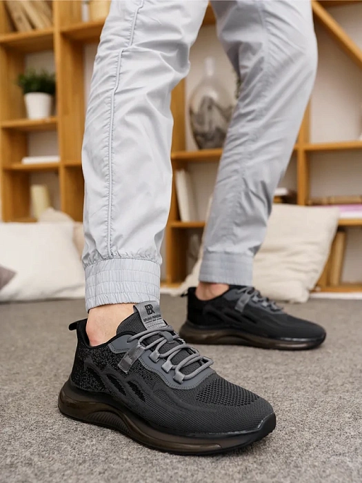 Мужские кроссовки BRUNO RENZONI  черные, артикул RH8512B