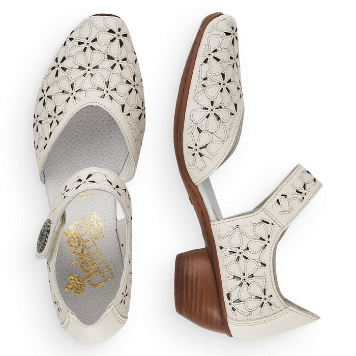 Женские туфли basic RIEKER белые, артикул 43786-80