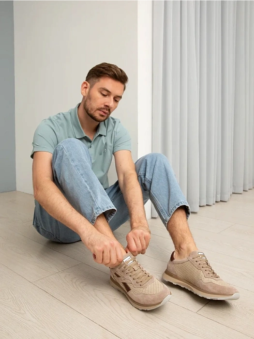 Мужские кроссовки BRUNO RENZONI  бежевые, артикул 035.466.24/32