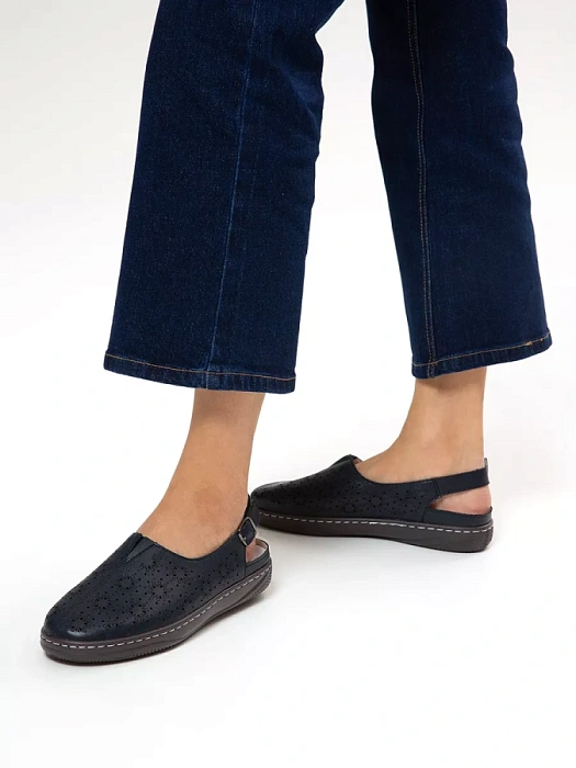 Женские слингбэки eObuv синие, артикул 52E-LQFR026-2