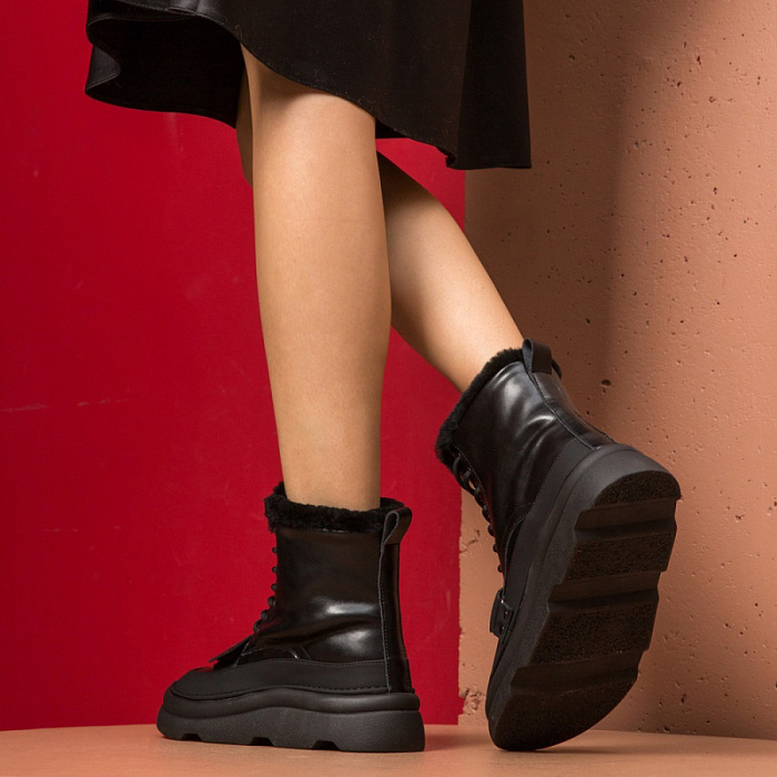 Женские ботинки basic FEDERICA RODARI черные, артикул 42E-A101-1A