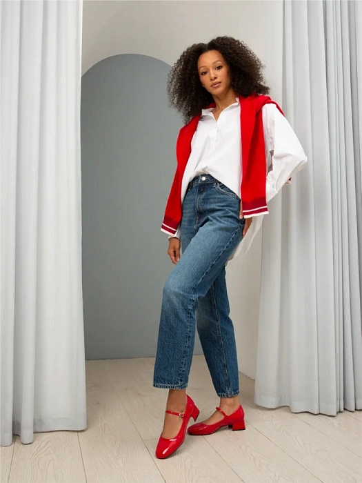 Женские мери джейн FEDERICA RODARI красные, артикул 43E-T1113-L94774-3