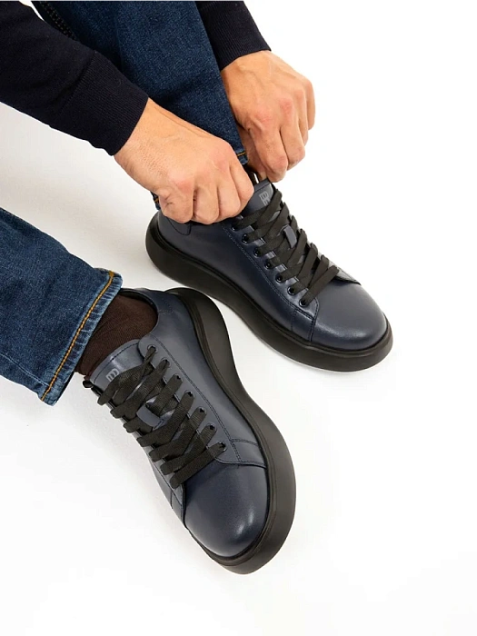 Мужские кеды BRUNO RENZONI  синие, артикул HS10181T-3