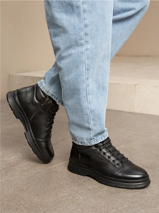 Мужские ботинки BRUNO RENZONI  черные, артикул 817X-129Z-TA29