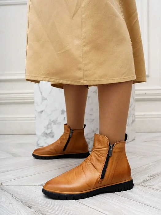 Женские ботинки basic eObuv рыжие, артикул 100113-PL-04