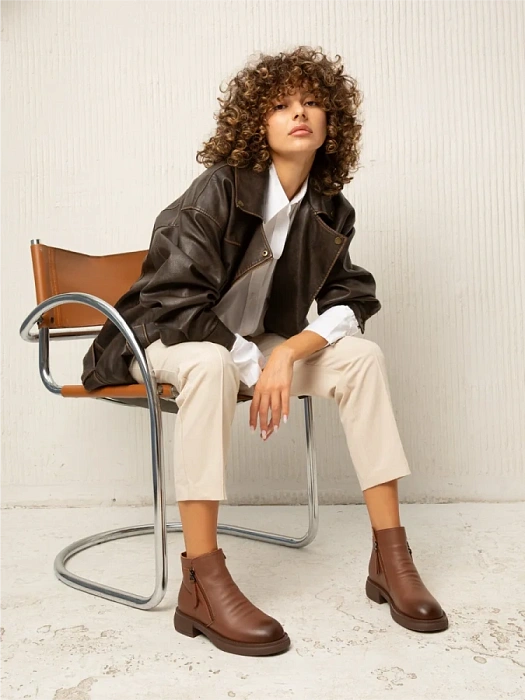 Женские ботинки eObuv коричневые, артикул EO42-DBV24-4-303