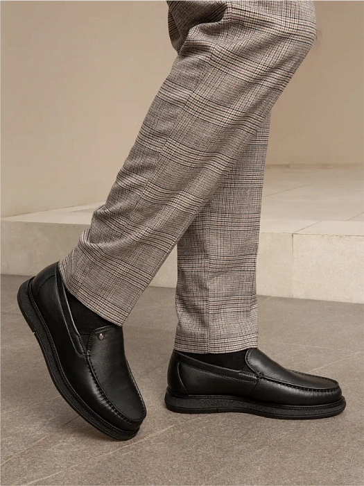 Мужские мокасины BRUNO RENZONI  черные, артикул 290A-16Z-961