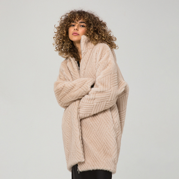 Шуба SOFIA-ALEXANDRA, артикул SA262K/90/575_champagne