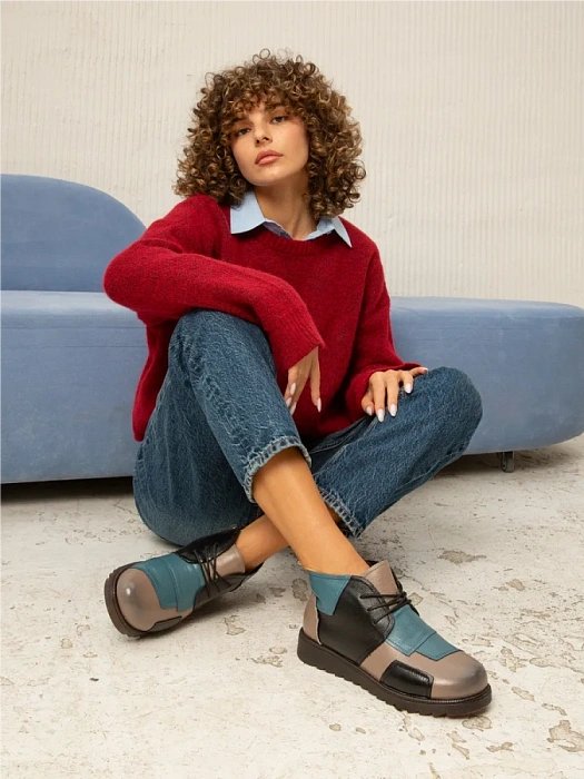 Женские ботинки eObuv голубые, артикул DB-W24-WLM3-01-3