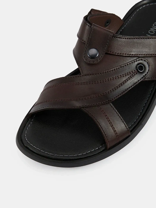 Мужские слайдеры BRUNO RENZONI  коричневые, артикул 033.50551.2