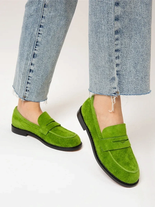 Женские лоферы SOFIA-ALEXANDRA зеленые, артикул LT235-7-G