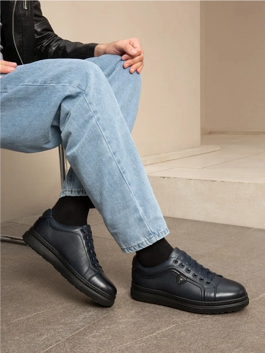 Мужские кеды BRUNO RENZONI  синие, артикул 1829A-27Z-C18