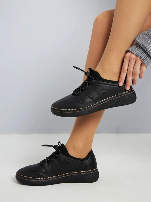 Женские кеды eObuv черные, артикул 81805-1