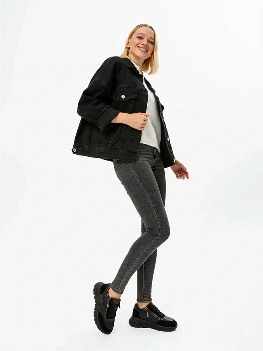 Женские кроссовки FEDERICA RODARI черные, артикул 42E-2382-9B