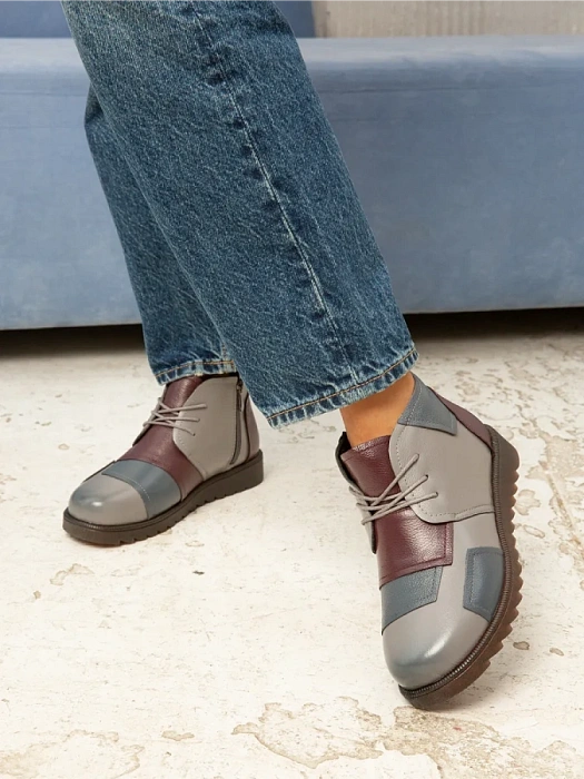 Женские ботинки eObuv серые, артикул DB-W24-WLM3-01-14