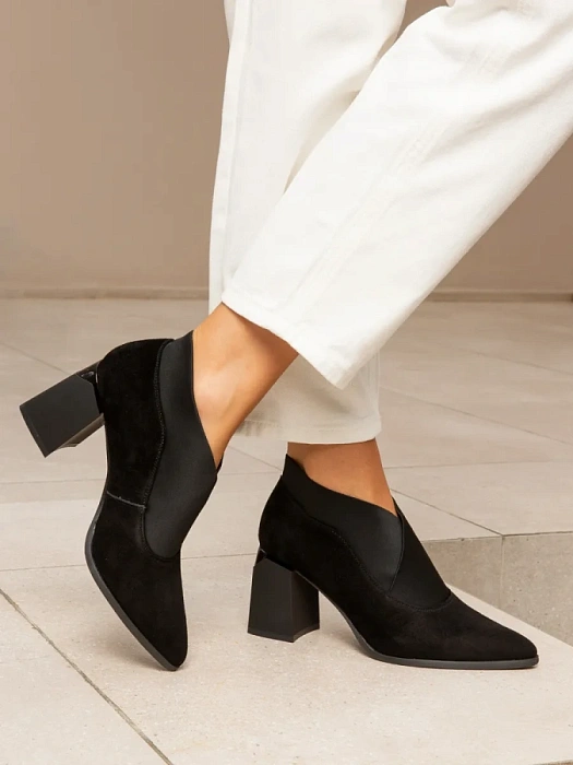 Женские ботильоны eObuv черные, артикул KF563-030EO