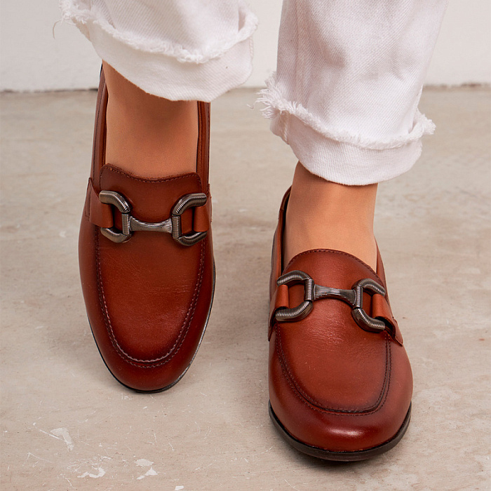 Женские лоферы MARCO TOZZI рыжие, артикул 2-24249-45-305