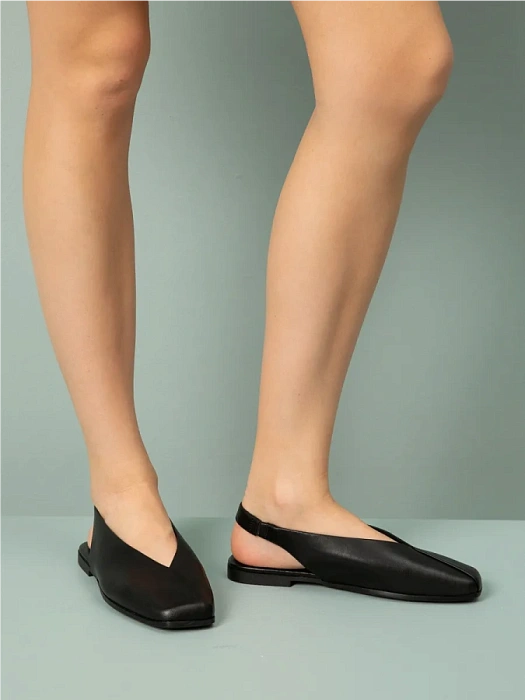 Женские слингбэки FEDERICA RODARI черные_матовые, артикул 43E-E2915-N64703-28