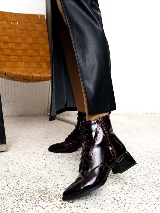 Женские ботильоны FEDERICA RODARI бордовые, артикул 38E-HF25-6195R2