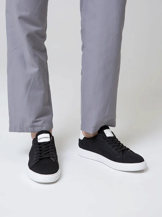 Мужские кеды BRUNO RENZONI  черные, артикул ZS23132-1