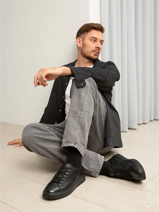 Мужские кеды BRUNO RENZONI  черные, артикул 523020-110