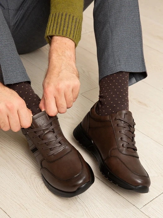 Мужские кроссовки BRUNO RENZONI  коричневые, артикул DSHD-DM001B