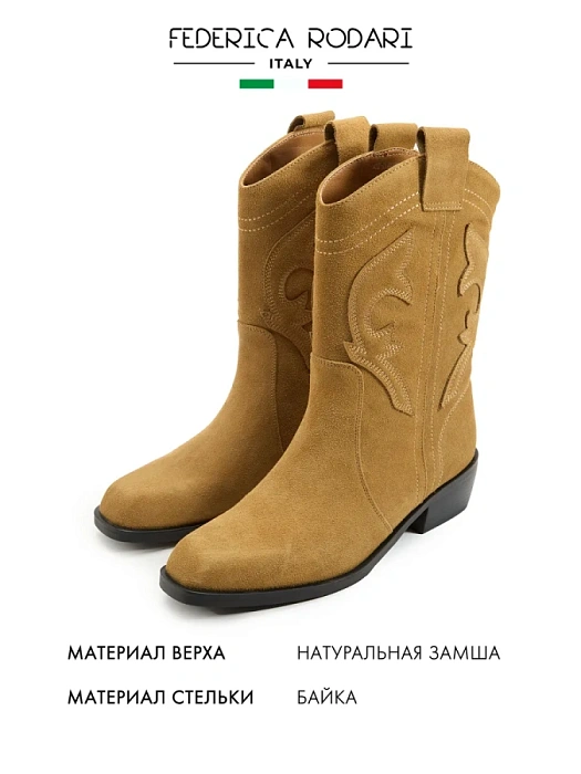 Женские казаки FEDERICA RODARI желтые, артикул 43E-PV4616BA-25W