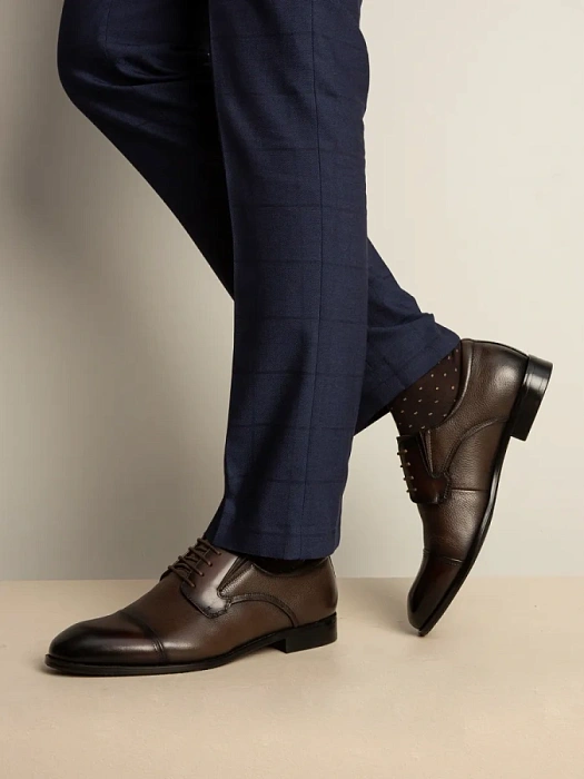 Мужские дерби BRUNO RENZONI  коричневые, артикул YS397A-H07B-NP-1