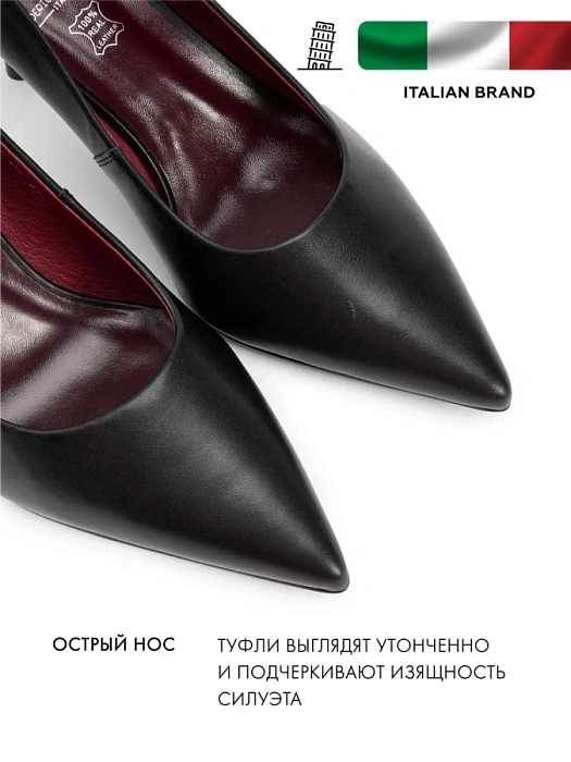 Женские туфли-лодочки FEDERICA RODARI черные, артикул 17E-Z18300B-25W