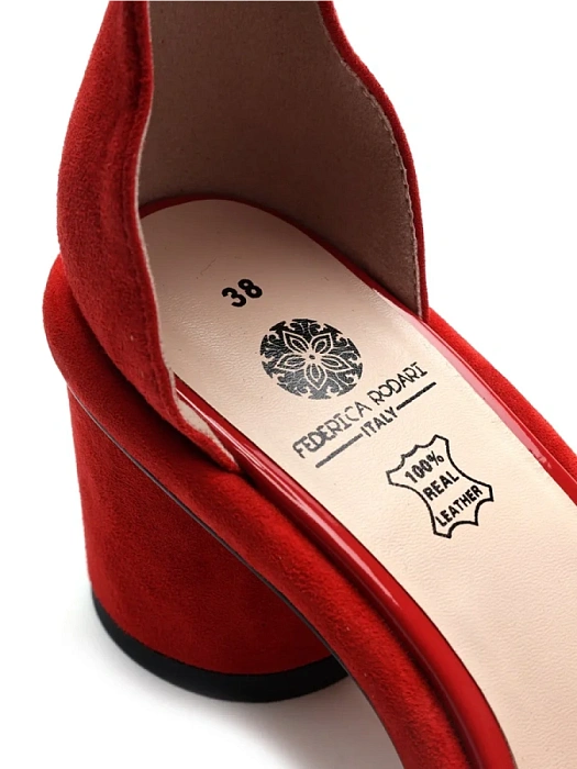 Женские туфли откр. basic FEDERICA RODARI красные, артикул 17E-K794-L893-630A