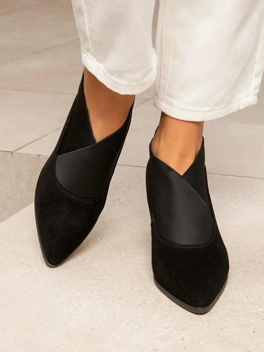 Женские ботильоны eObuv черные, артикул KF563-030EO