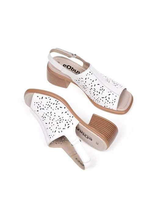 Женские босоножки  eObuv белые, артикул 52E-LQ6104-021.EO