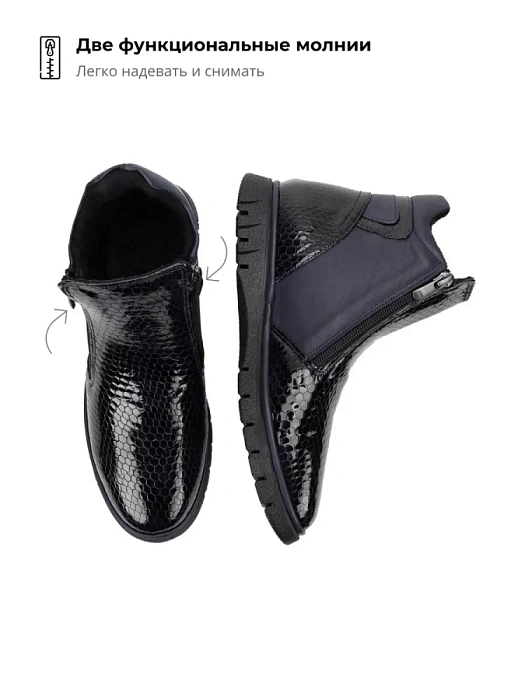 Женские ботинки basic eObuv синие, артикул 100114-PL-608