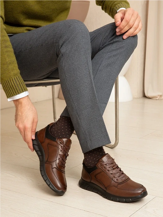 Мужские кроссовки BRUNO RENZONI  коричневые, артикул DSHD-DM003