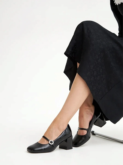 Женские мери джейн SOFIA-ALEXANDRA черные, артикул 38E-HF1075-A