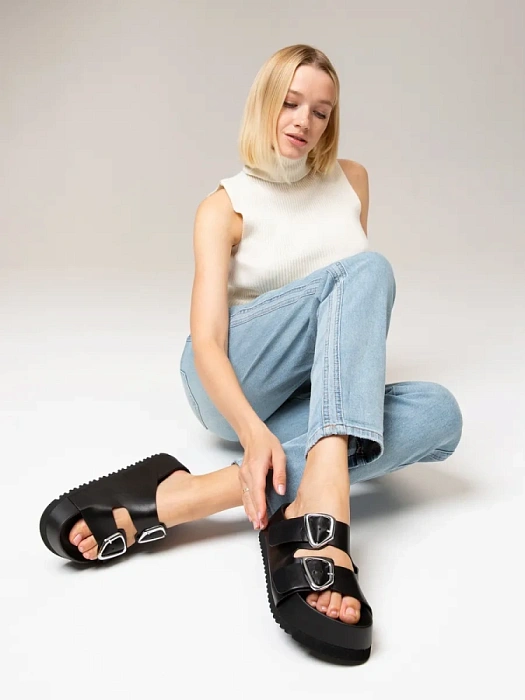 Женские шлепанцы SOFIA-ALEXANDRA черные, артикул SA20549-WK