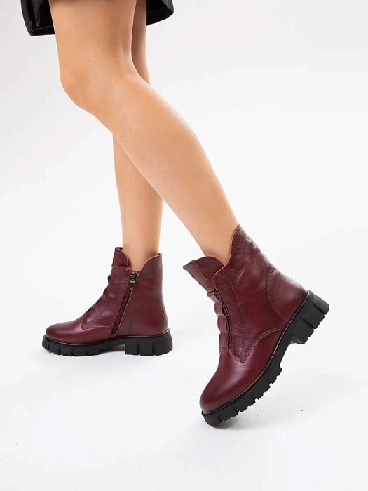 Женские ботинки Donna Daniella  бордовые, артикул C1039-012
