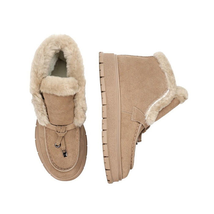 Женские ботинки basic Donna Daniella  бежевые, артикул RW128-012