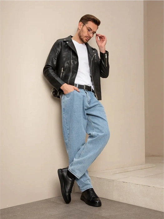 Мужские кеды BRUNO RENZONI  черные, артикул A002-1