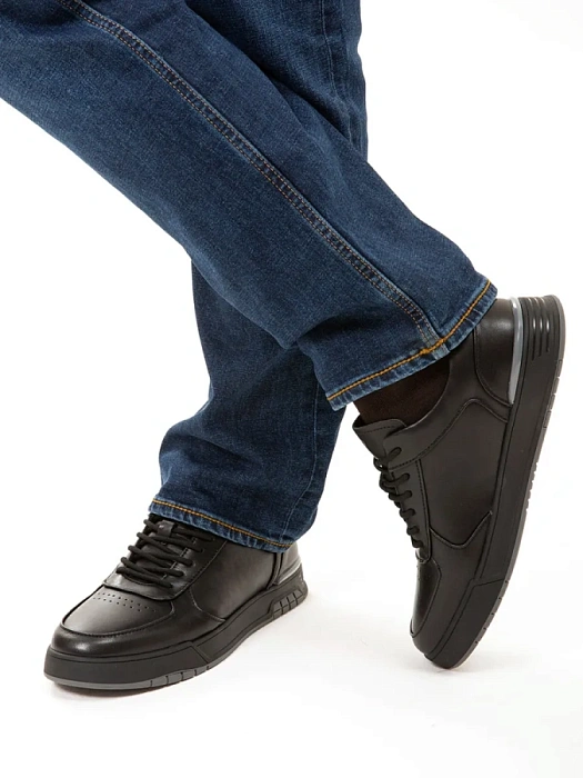 Мужские кеды BRUNO RENZONI  черные, артикул HS10051T-1