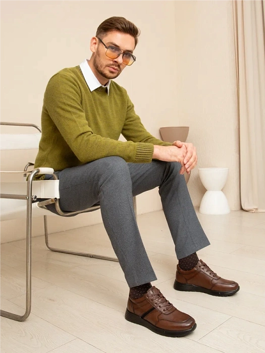 Мужские кроссовки BRUNO RENZONI  коричневые, артикул DSHD-DM001B