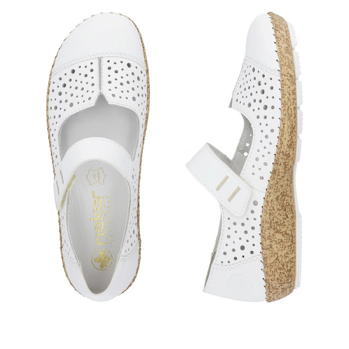 Женские туфли basic RIEKER белые, артикул 44880-80